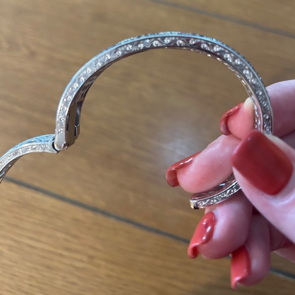 Ladies Sapphire & Diamond Sterling Silver Antique Style Bangle Bracelet - Picture 7 of 8